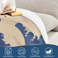 thumbnail image 4 of Yayeee Throw Blanket for Couch Soft Warm 50" x 60" Sofa Chair Bed Decoration, Blue Wave Pattern, 4 of 7
