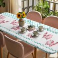 thumbnail image 3 of Green Plaid Farmhouse Table Cloths for 8 Foot Rectangle Tables, Watercolor Cute Country Pigs Checkered Patio Waterproof Elastic Fitted Tablecloths, Washable Rectangular Table Cover for Camping, 3 of 8