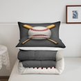 thumbnail image 5 of Juego de cama de béisbol 3D Bate de béisbol Impreso Edredón para Niños Niños Adolescentes 3D, 5 of 5
