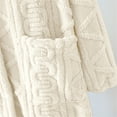 thumbnail image 4 of Plus Size Robes for Women Fleece House Coat Oversized Soft Women's Sleepwear Spa Womens Bathrobe Beige, 4 of 5