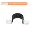 thumbnail image 4 of Unique Bargains 12Pack 1-3/16' Cable Clamp U Shape Stainless Steel Rubber Cushioned Pipe Strap, 4 of 5