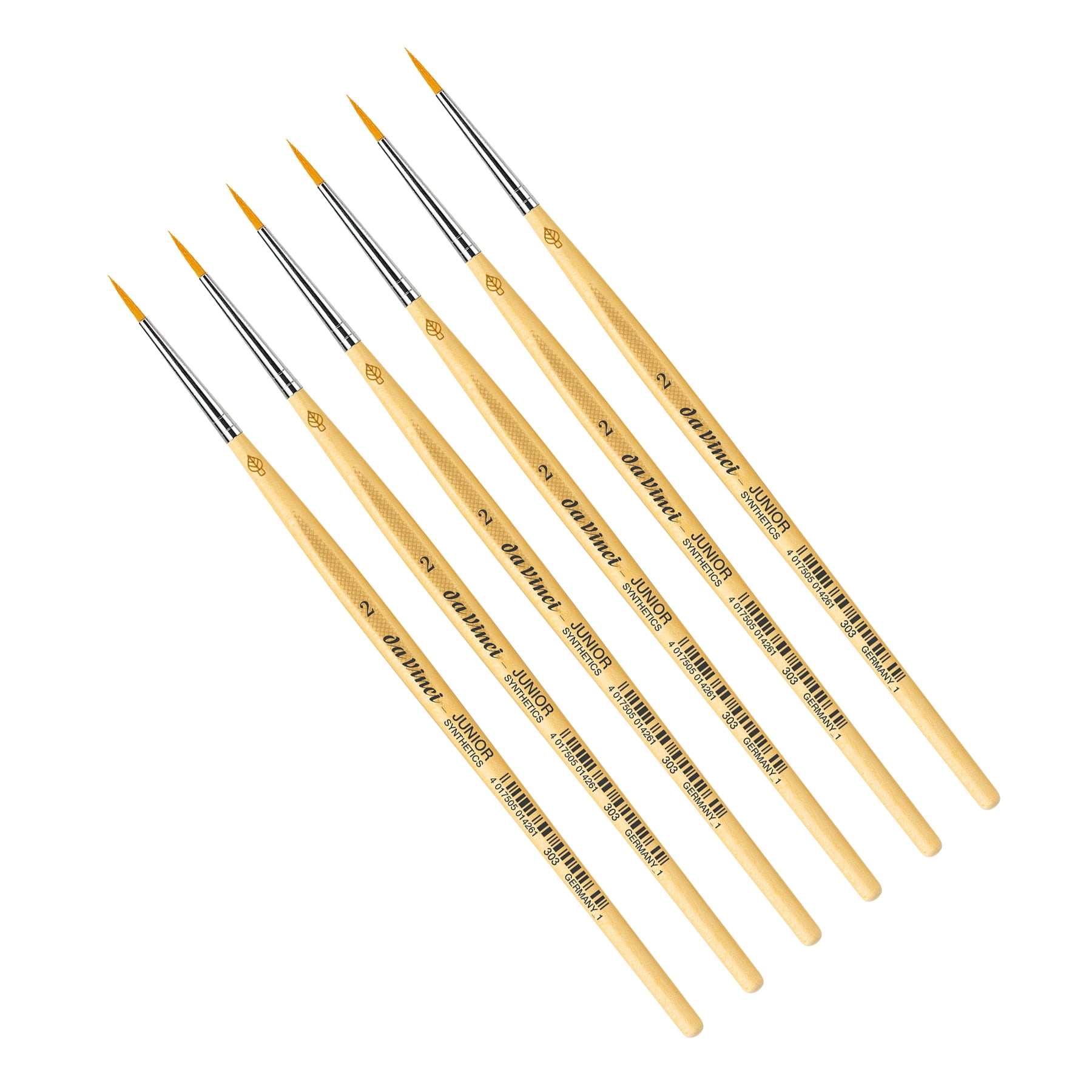 da Vinci JUNIOR Synthetics Student Brush, Synthetic, Tempera, Round, Series 303, Size 2, Pack of 6