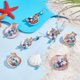 thumbnail image 5 of 20 colgantes de concha grande, 10 estilos, concha de mar, vieira, con dijes de aleación de animales marinos plateados., 5 of 6