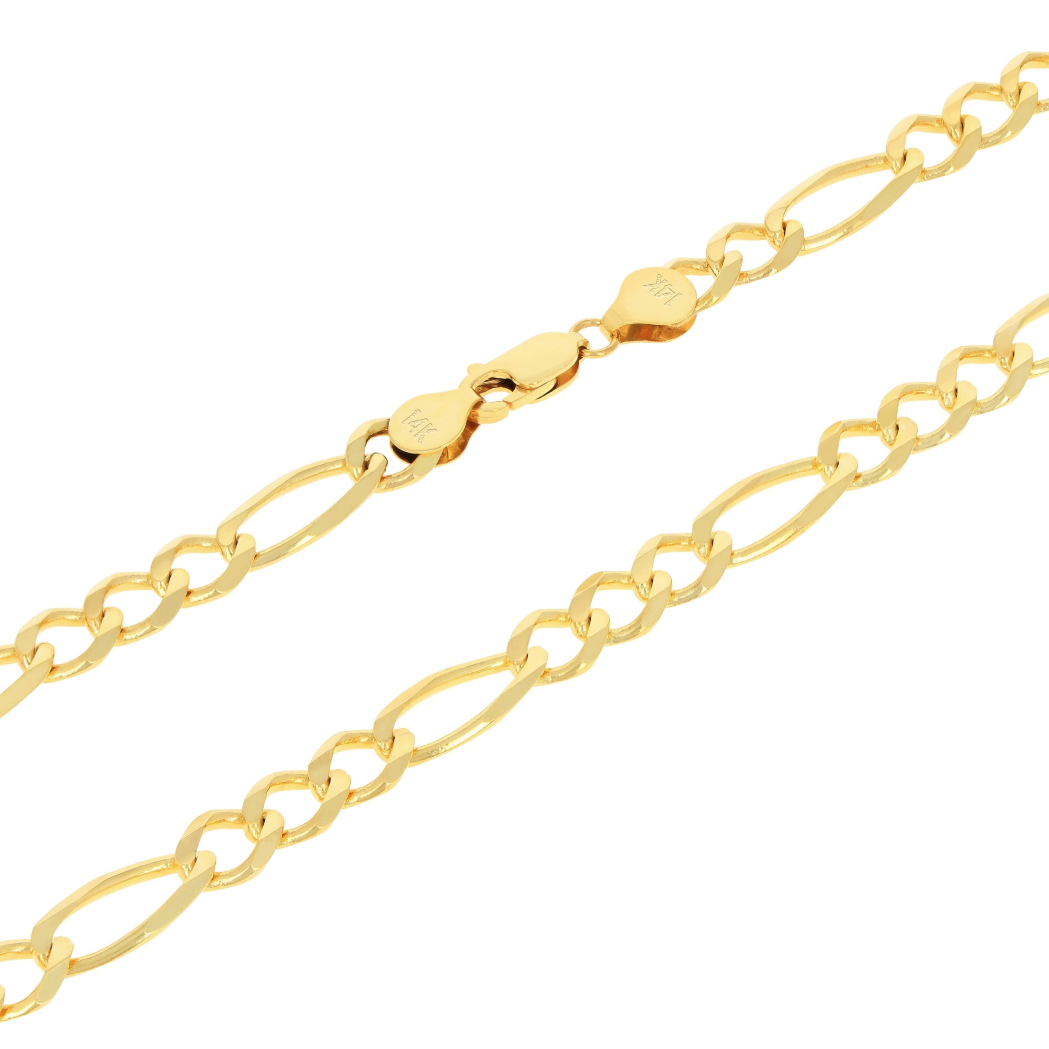 Nuragold 14k Real Yellow Gold Solid Figaro Link 6.5mm Chain Necklace (18"-30") Italian Jewelry for Men