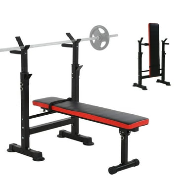 Adjustable Weight Bench with Squat Rack, Home Gym Strength Workout Station, Weight Bench for Home Gym, Adjustable Workout Bench, Black