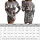 thumbnail image 2 of Vestido Vestido de punto de Jacquard de Navidad novedad vestido suéter de mujer alce árbol de Navidad moda Casual cuello redondo vestido de fiesta de vacaciones Kuymtek Gris T M para Mujer, 2 of 8
