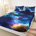 thumbnail image 4 of Manfei Gradient Multicolor Nebula King Sheets,Celestial Deep Space Bedding,4-Piece,1 Flat Sheet,1 Fitted Sheet and 2 Pillowcases, 4 of 6