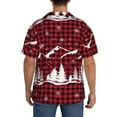 thumbnail image 5 of Xecao offers the Christmas Tree Buffalo Plaid for Men's Casual Short-sleeved Shirt, a button-up collared shirt with a pocket, perfect for beach vacations and yacht travel in the XX-Large size., 5 of 7