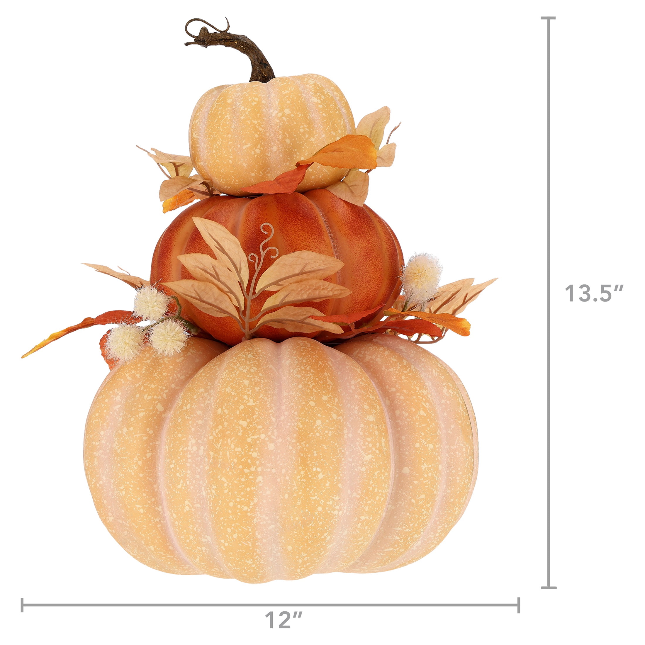 Foam Pumpkin Stack Tabletop Decoration, Orange and Yellow, 14", Fall by Way To Celebrate