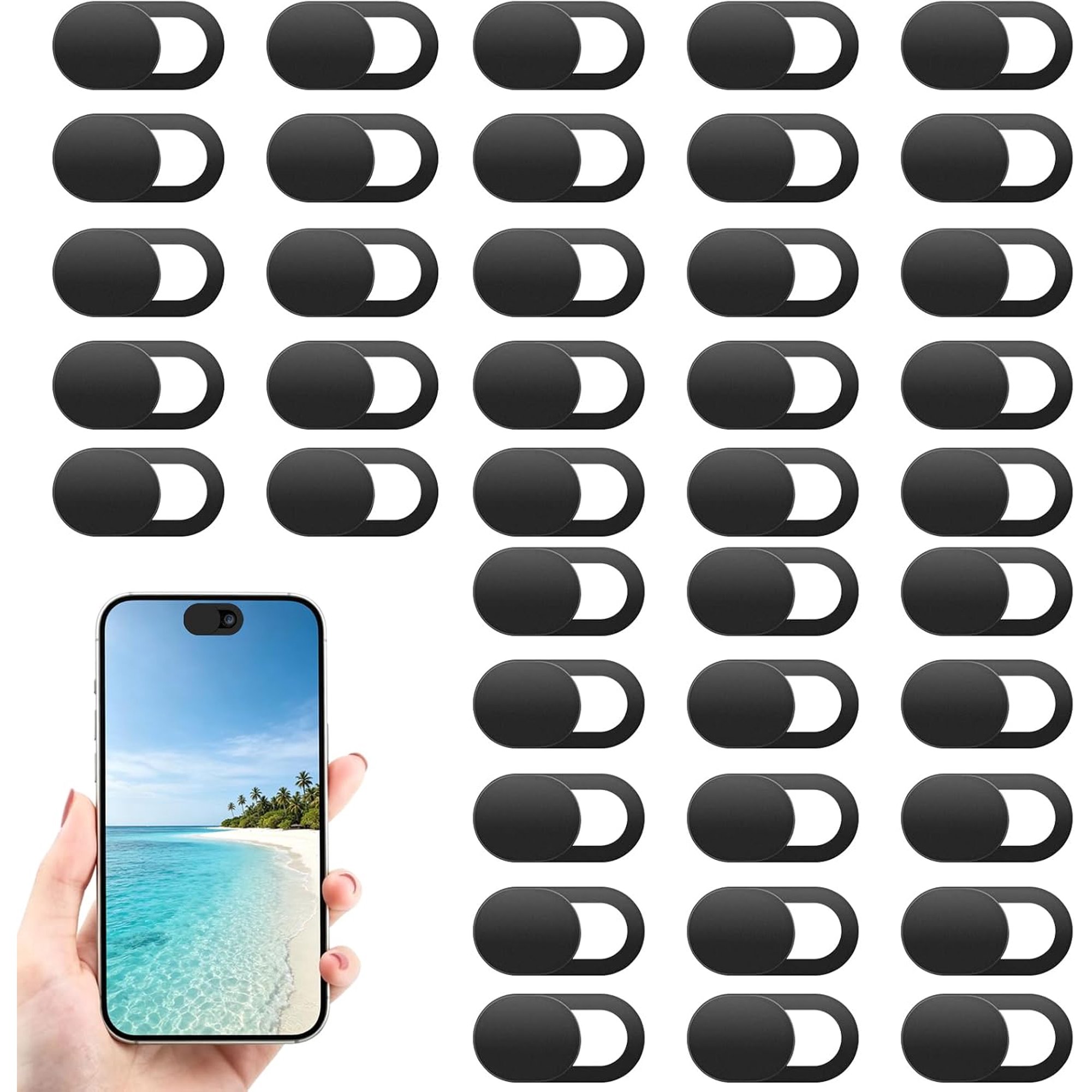 [50 Pack] Laptop Camera Cover Slide, Ultra-Thin Webcam Cover Compatible with Camera for MacBook,Laptop,PC,Computer,iMac,iPad. 0.022in Thick Web Blocker Protect Your Privacy and Security