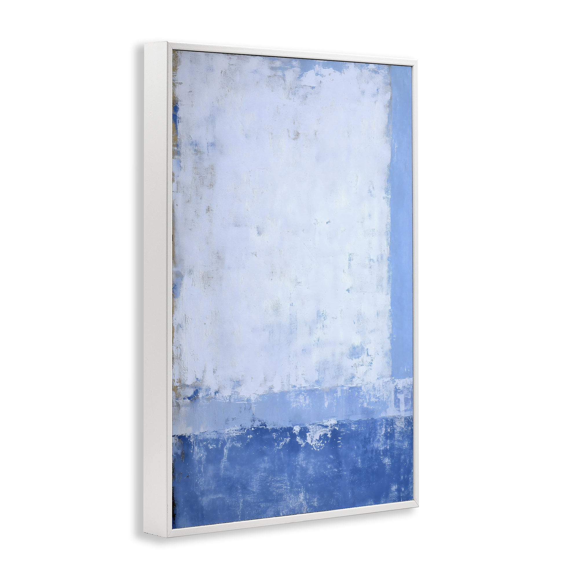 Stupell Industries Blue & White Abstract White Framed Giclee Art, design by Gina Kelly