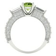 thumbnail image 4 of 2.33 ctw 3 Stone Anniversary Ring for Women | Round Cut Natural Peridot | Hyperallergenic Solid 14K White Gold, 4 of 5