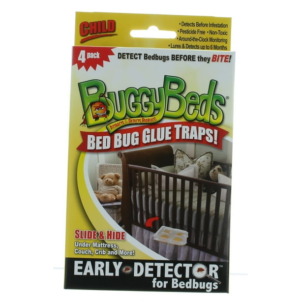 Lot Of 4 Buggybeds Bed Bugs Glue Traps Attracts & Detects Mattress Crib