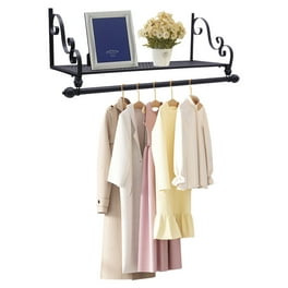 Miumaeov Wall Mounted Clothes Rack with Top Shelf Coat Hanger
