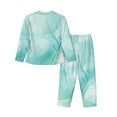 thumbnail image 2 of Goofa Blue Marble Printed Women’s 2 Piece Pajama Set Super,Pajamas Women's Long Sleeve Sleepwear Soft Button Down Loungewear Pjs Lounge Set Nightwear-Small, 2 of 9