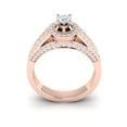 thumbnail image 3 of Genuine 1.25ctw Round Cut Diamond Prong Ladies Rope Cathedral Halo Bridal Ring Anniversary Band Solid 14K Gold GH SI2, 3 of 3