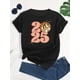thumbnail image 4 of 1pc Women'S Plus Size T-Shirt, 2025 New Year Celebration, Short Sleeve, Crew Neck, 100% Cotton with Medium Stretch, Knit Fabric, Alphabet Pattern, Spring/Summer Collection Tee For Adult, Men, Women,, 4 of 5