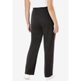 thumbnail image 2 of Woman Within Plus Size Cotton French Terry Straight-Leg Pull-On Side-Stripe Pants, 2 of 4