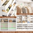 thumbnail image 4 of Homieasy 3-Piece L-Shaped Walk-in Closet Organizer System, 138.5" Wood Closet Tower with 12 Drawers & 4 Expandable Hanging Rods, Customizable Wardrobe Storage Set for Bedroom, Apartment,White, 4 of 7