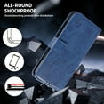 thumbnail image 7 of PU Leather Wallet Case for Google Pixel 9 Pro XL, Classic Phone Case with Viewing Stand and 2 Card Holder Magnetic Buckle Shockproof Flip Case Cover for Men Women for Google Pixel 9 Pro XL, Darkblue, 7 of 7