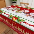 thumbnail image 5 of Duangreer Red Christmas Rectangle Tablecloth, Cartoon Snowman Santa Claus Print Waterproof Table Cover for Party Picnic Indoor Outdoor Decor, 60 x 84 Inch, 5 of 6