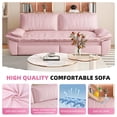 thumbnail image 5 of LLappuil 73" Pull Out Sofa Bed Queen Size, Velvet Loveseat Sofa Couch Convertible Sofa Bed for Living Room Pink, 5 of 9