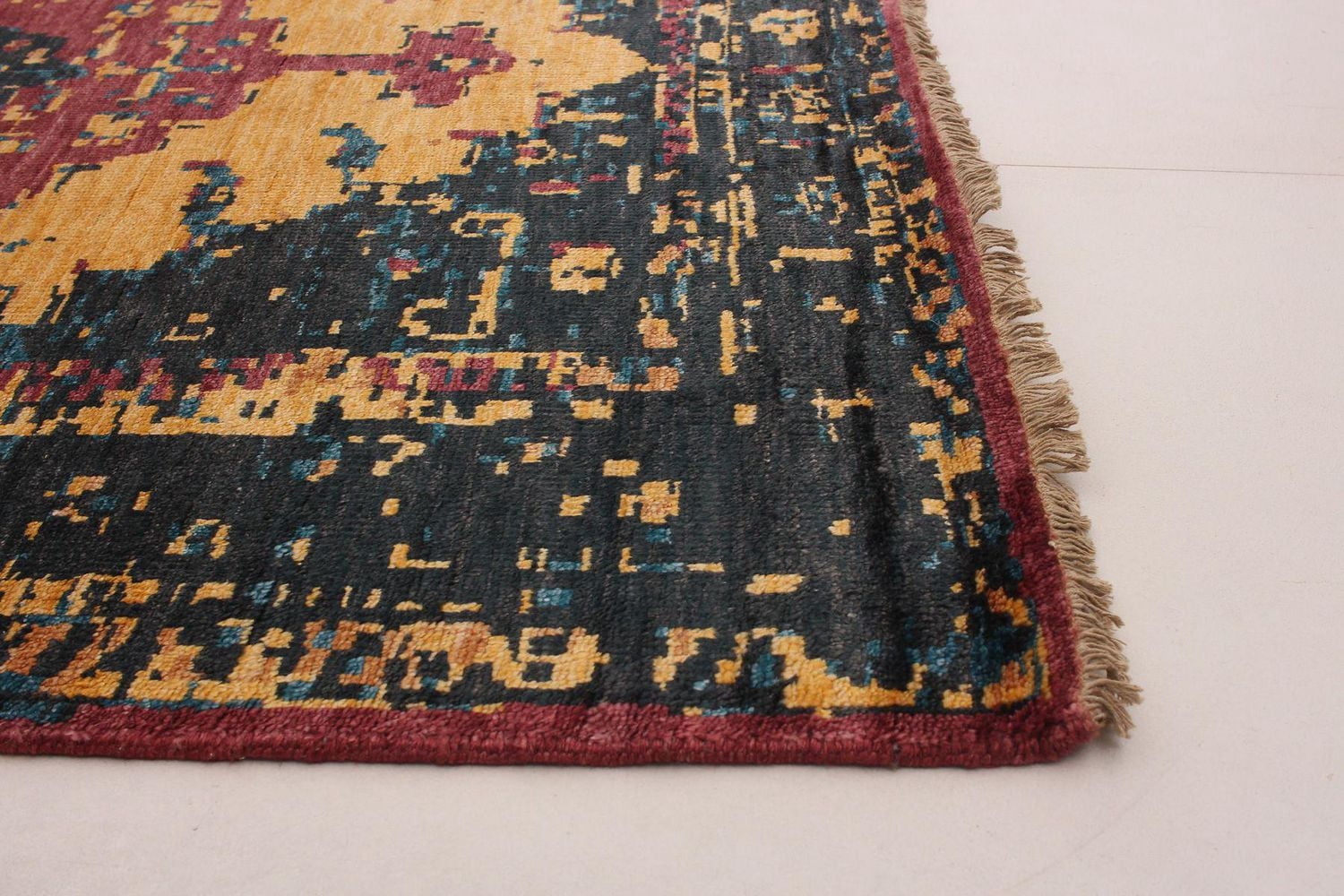 ECARPETGALLERY Tapis Noué à la Main pour Salon, Salle à Manger et Chambre à Coucher Transitionnel Collection Jules Oushak 4'8" x 6'7" en Brun