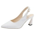 thumbnail image 6 of Mepaouo Women's Slingback Kitten Heels Closed Pointed Toe Stiletto Wedding Party Dress Pumps Shoes, 6 of 7