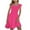 Hot Pink, variant on yillto Girls Summer Dresses Kids Cute Ruffle Sleeve Square Neck High Smocked Waist A Lined Pleated Dress