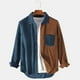 thumbnail image 1 of pstuiky manga larga para hombre, Camisa informal de manga larga con solapa y bolsillo con botones en bloques de color para hombre. camisetas de hombre s, 1 of 5