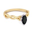 thumbnail image 2 of 0.25 Ct Black Spinel 925 Sterling Silver Gold Vermeil August Birthstone Engagement Women Valentines Day Gifts Ring, 2 of 3