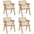 thumbnail image 1 of Costway Set of 4 Rattan Accent Chairs Dining Chairs Modern Living Room Chairs White, 1 of 9