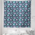 thumbnail image 1 of Nautical Tapestry, Ocean Theme Seashells Scallop Summer Marine Coastal Grunge, Fabric Wall Hanging Decor for Bedroom Living Room Dorm, 5 Sizes, Night Blue Sea Green, by Ambesonne, 1 of 1