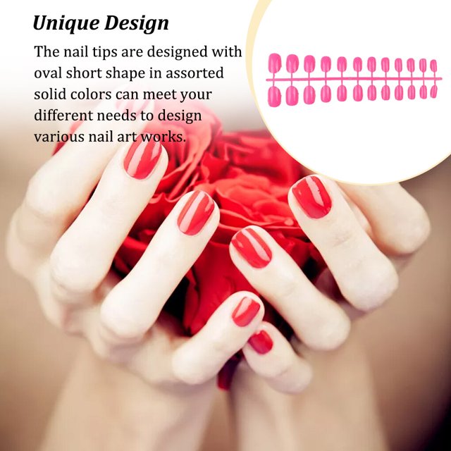 Nail Art Delicate Removable Artificial Tips Extension Coffin Extension Fingernails Fashion Wraps Manicure Tools Decoration for Girls Type 15