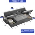 thumbnail image 2 of ModFusion U-Shaped Expandable Sofa – Grey, Teddy Plush & Foam, Iron Frame, Pull-Out Bed, 2 of 6