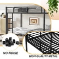 thumbnail image 3 of Full over Full Metal Bunk Bed with Twin Trundle, Heavy Duty Frame, Black, 3 of 8