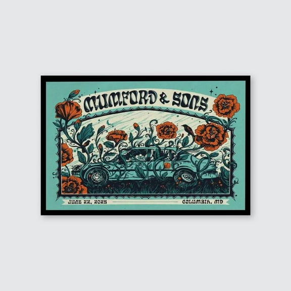 Music Poster - Mumford & Sons Tour 2025 Columbia - Vintage Style - Size 24x36 - Postora