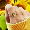 thumbnail image 3 of To My Dear Daughter My Sunshine Ring Women's Adjustable Open Ring Sunflower Shape, 3 of 4