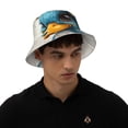 thumbnail image 4 of Xecao Cute Sunflower Blue Duck Print Men and Women Night Reflective Hat Runner Cap Visor Bucket Hat Boonie Cap, 4 of 6
