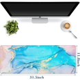 thumbnail image 4 of Pink and Blue Marble Mouse Pad Desk Mat XL Large Gaming Mousepad Fluid Art Extended Computer Keyboard Mat with Non-Slip Rubber Base and Stitched Edge 11.8 x 31.5 Inch for Gaming Office Work, 4 of 6
