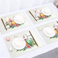 thumbnail image 4 of Tumdkd Easter Placemat Set of 2, 17x9 Inch White Linen Woven Table Mats, Heat Resistant Non-Slip Washable Bunny Egg Design, Heavy Duty Dining Table Decor for Spring Holiday, 4 of 6