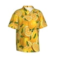 thumbnail image 2 of Balery Yellow Limes Print Men's Hawaiian Shirts Short Sleeve Beach Shirt Relaxed Fit Vacation Button Down Shirts-XX-Large, 2 of 9