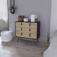 thumbnail image 6 of HomeRoots 32" Natural And Black Three Drawer Dresser, 6 of 10