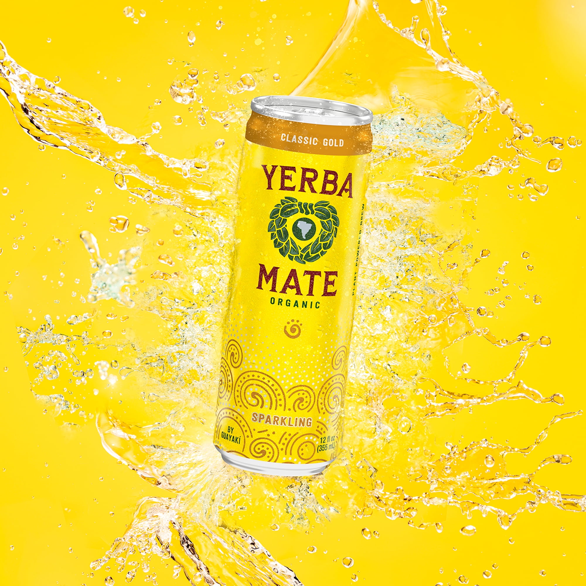 Guayakí Yerba Mate, Organic Sparkling Classic Gold, 80mg Natural