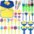 thumbnail image 1 of 45PCS Kids Paint Brushes Sponge Kits, Painting Brushes Drawing Tools Kits, Washable Paint Brushes for Toddler Kids Early DIY Learning Toys and Kids Gi, 1 of 5