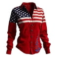 thumbnail image 3 of FASHOFT 250 Anniversary USA Shirt for Women Patriotic Long Sleeve Button Down Shirts 4th of July T-Shirts Red L, 3 of 3