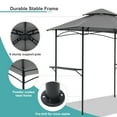 thumbnail image 5 of COBANA Grill Gazebo 8’ by 5’ Outdoor Patio Backyard BBQ Grill Shelter Double Tiered Soft Canopy Top with Steel Frame and Bar Counters, Gray, 5 of 7
