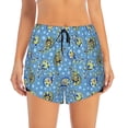 thumbnail image 4 of Lsque Blue paisley pattern Printed Women's Running Shorts with Liner Pockets,Elastic Quick Dry Workout Athletic Gym Yoga Shorts,Womens High Waist Shorts-X-Large, 4 of 9