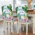 thumbnail image 2 of Summer Chair Covers Set of 1 Life Is Better At The Beach Shells Starfish Chair Back Covers Stretch Removable Washable Slipcovers Protector for Dining Room Kitchen Party Decor, 2 of 9