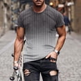 thumbnail image 6 of Afuyipoi Men's Gradient Striped Print Sports T - Shirt,Short Sleeve Casual Round Neck Daily Wear Gray 4XL, 6 of 7